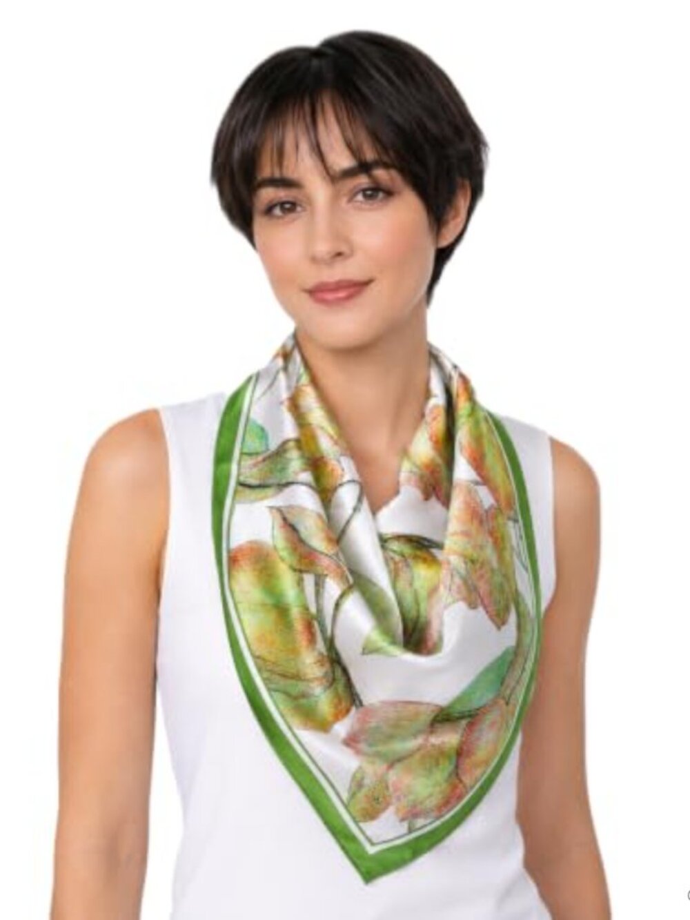 100% Mulberry Silk Twill Scarf Floral Neckerchief Headscarf 26x26
